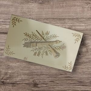 Vintage Beige Cookbook with Gold Accents